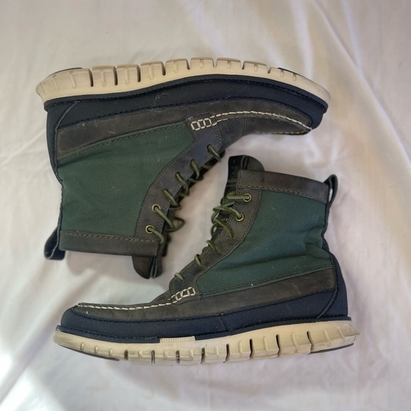 Cole Haan Zerogrand Tall Green Leather Boots N2157* Men's Size 8M - Picture 6 of 12